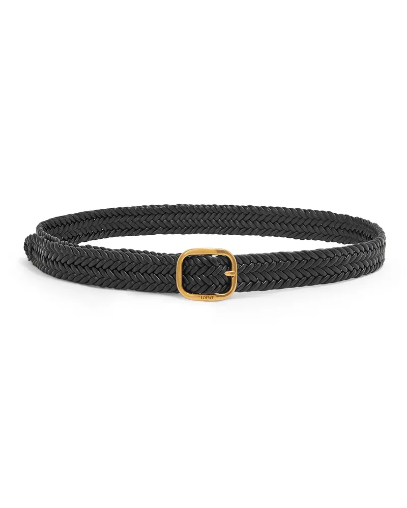 Loewe Luxury Rounded soft woven belt in calfskin Black