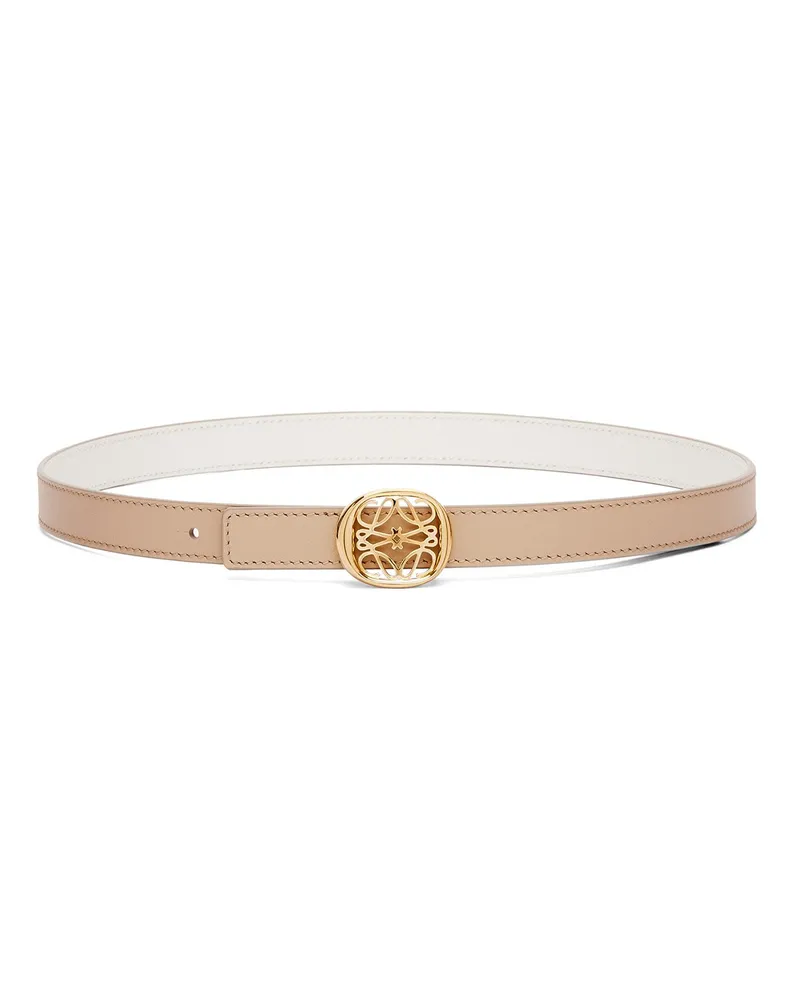 Loewe Luxury Reversible Anagram Ellipse belt in smooth calfskin Paper