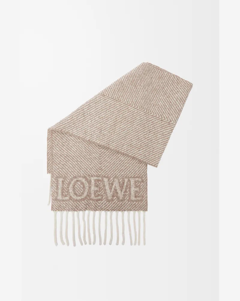 Loewe Loewe Scarf In Alpaca And Wool Blend Mujer Beige