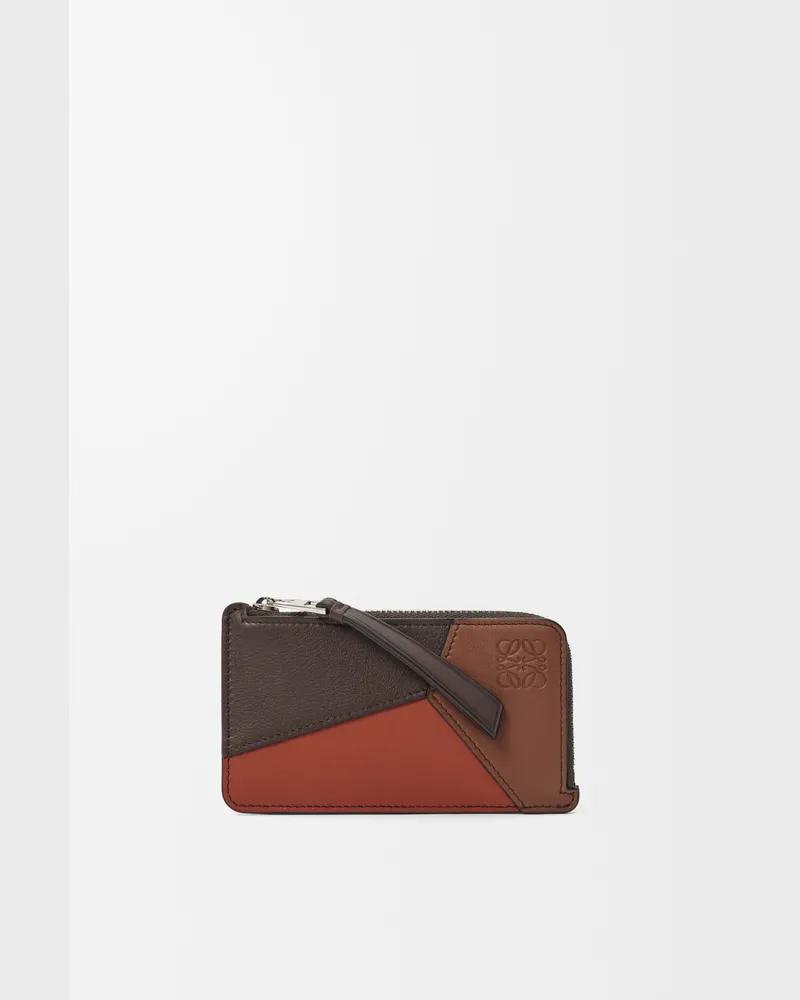 Loewe Puzzle Coin Cardholder In Leather skin Hombre Chocolate