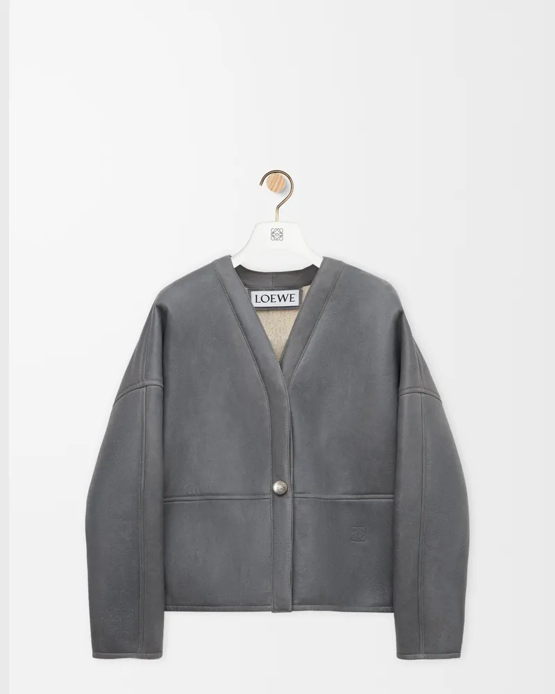 Loewe Pebble Cardigan In Shearling Size Mujer Light