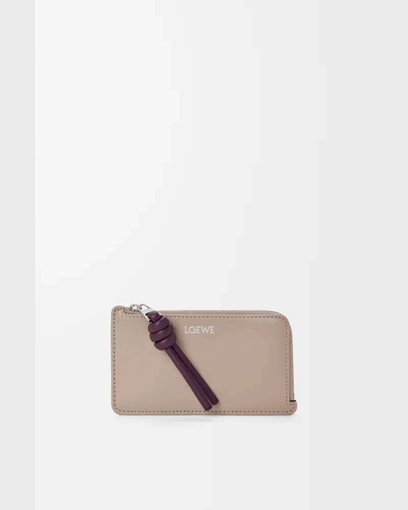 Loewe Knot Coin Cardholder In Shiny Nappa Leather skin Mujer Clay
