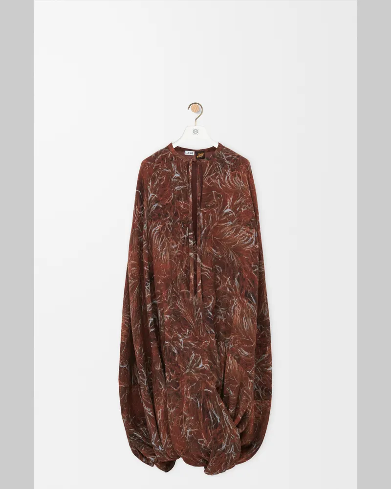 Loewe Dress In Cotton And Silk Size Mujer Brown