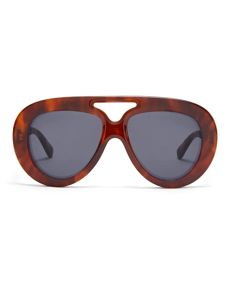 Loewe Luxury Round Spoiler Aviator sunglasses Havana