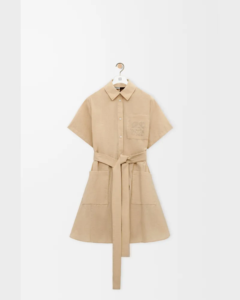 Loewe Shirt Dress In Cotton Blend Size Mujer Light