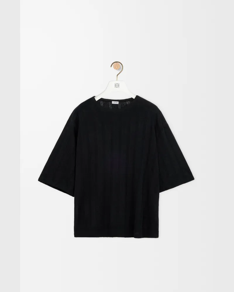 Loewe Short Sleeve Top In Linen Size Hombre Black