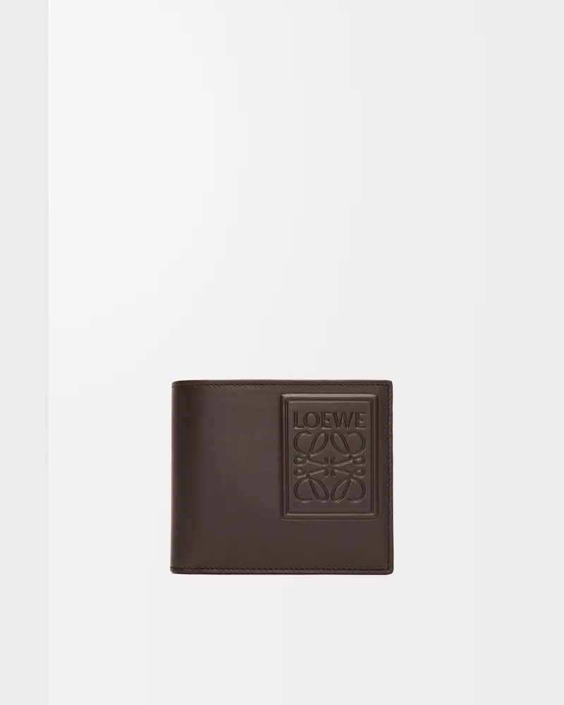 Loewe Bifold Wallet In Satin Leather skin Hombre Dark