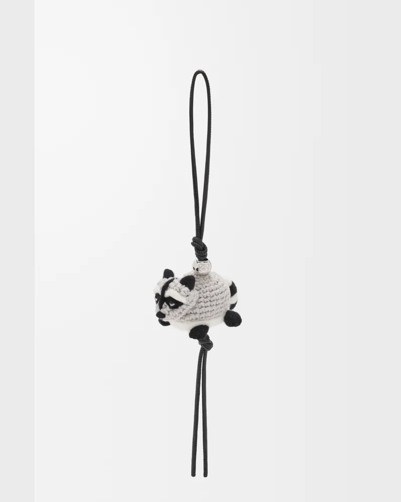 Loewe Raccoon Charm In Felt Mujer Grey
