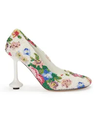 Loewe Luxury Toy pump in beaded embroidered canvas White