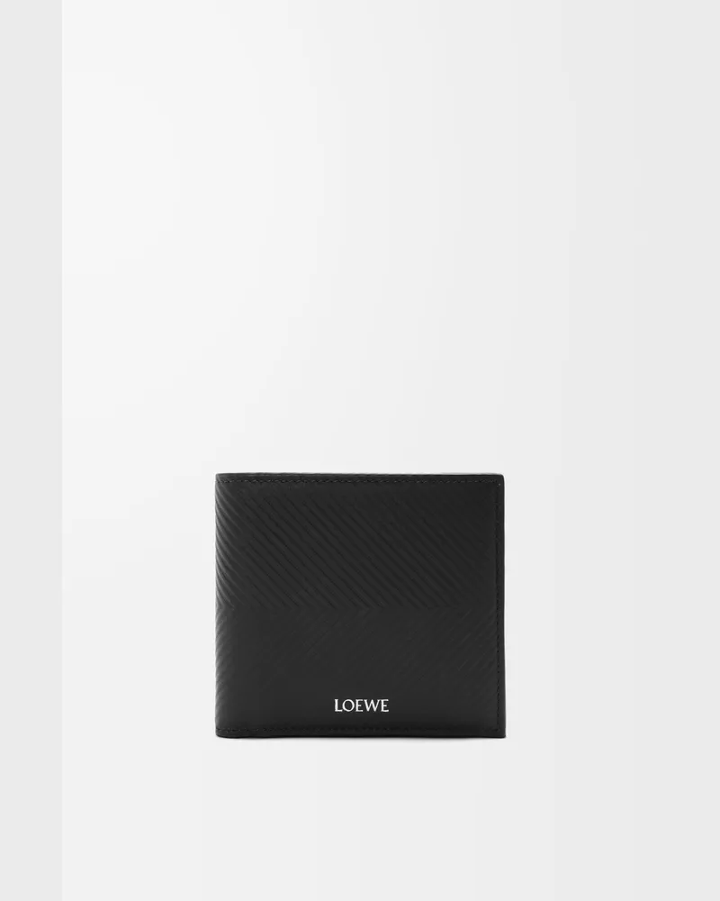 Loewe Bifold Coin Wallet In Textured Leather skin Hombre Black