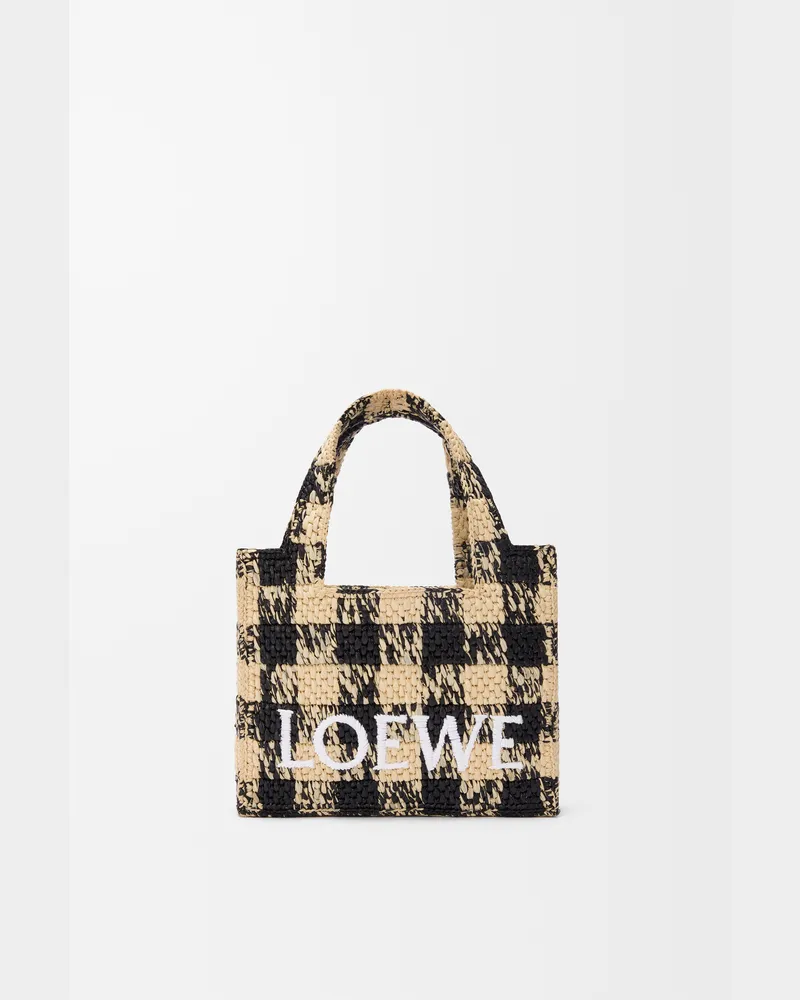Loewe Mini Loewe Font Tote In Raffia Mujer Natural