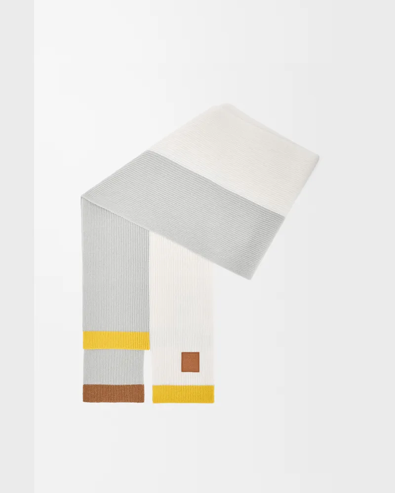 Loewe Asymmetric Scarf In Wool Mujer Mustard