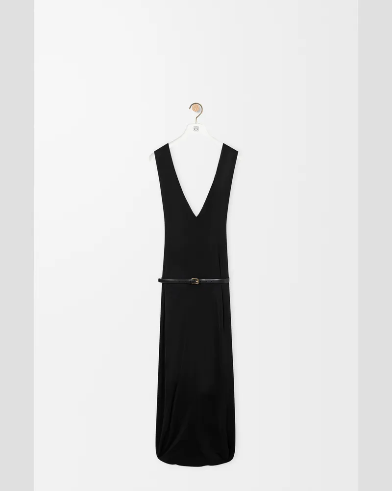 Loewe Draped Dress In Viscose Size Mujer Black