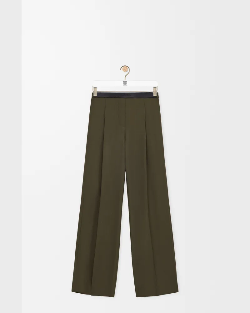 Loewe Trousers In Wool Size Mujer Khaki