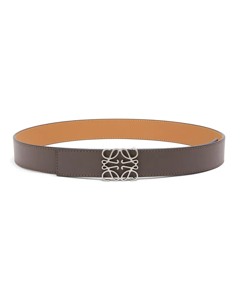 Loewe Luxury Reversible Anagram belt in smooth calfskin Dark