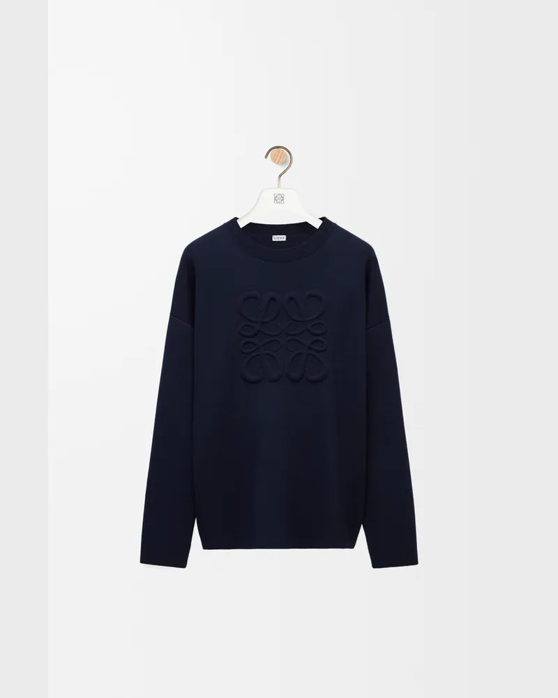 Loewe Anagram Sweater In Wool Size Hombre Navy