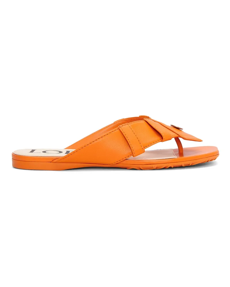 Loewe Luxury Toy Panta toe post sandal in lambskin Orange