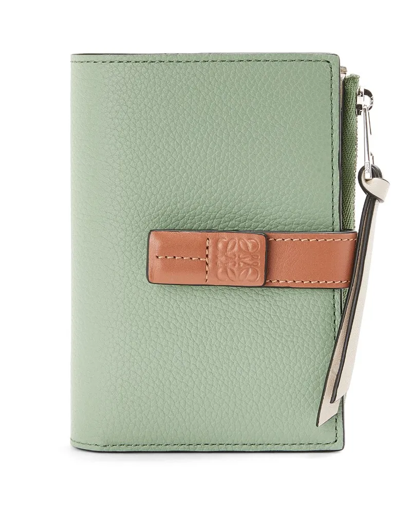 Loewe Luxury Slim compact wallet in soft grained calfskin Rosemary