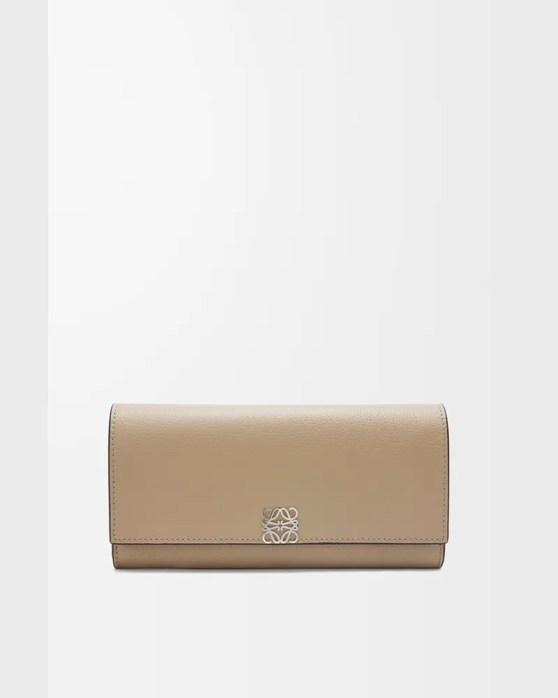 Loewe Anagram Continental Wallet In Pebble Grained Leather skin Mujer Sand