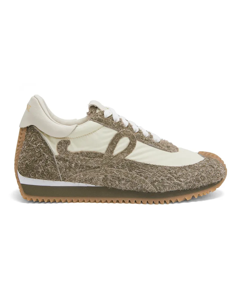 Loewe Luxury Flow Runner in nylon and brushed suede Khaki