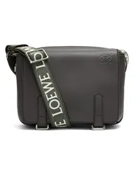 Loewe Luxury XS Military messenger bag in supple smooth calfskin and jacquard Dark