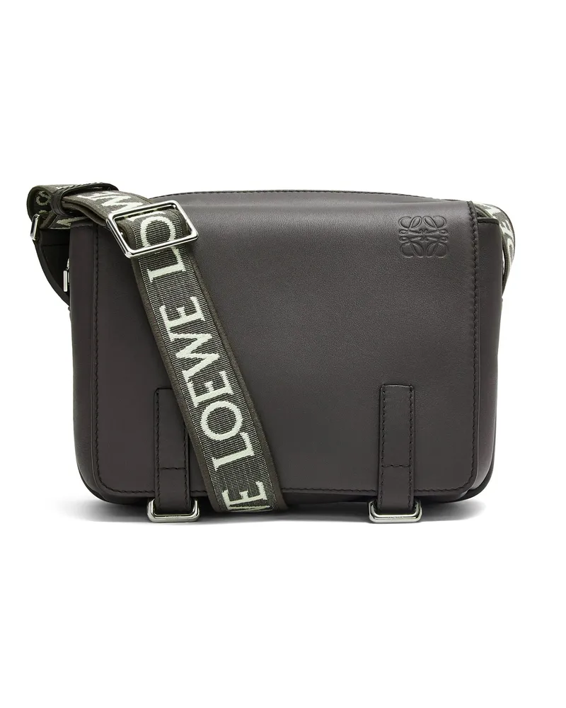 Loewe Luxury XS Military messenger bag in supple smooth calfskin and jacquard Dark