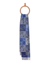 Loewe Luxury Scarf in wool and cashmere Blue