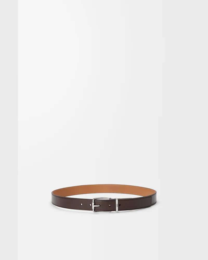 Loewe Essential Belt In Shiny Sleek Leather skin Size Hombre Dark