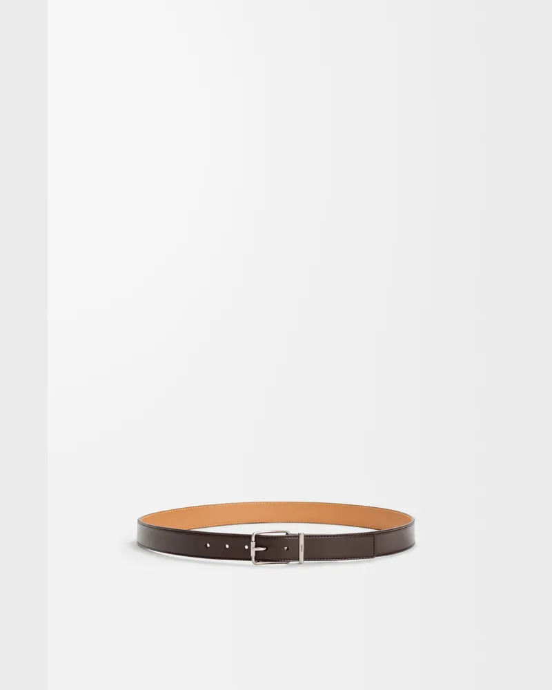 Loewe Essential Belt In Shiny Sleek Leather skin Size Hombre Dark