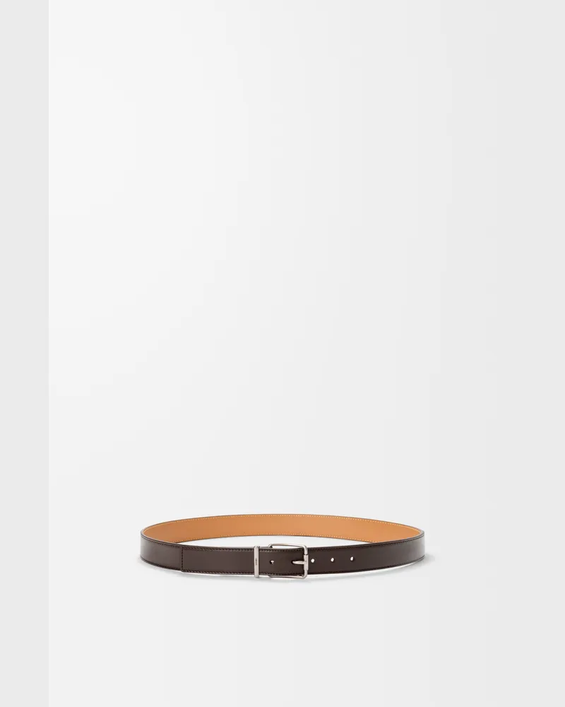 Loewe Essential Belt In Shiny Sleek Leather skin Size Hombre Dark
