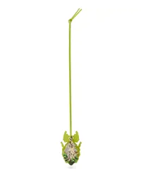 Loewe Luxury Leaf insect keyfob charm in beaded leather Meadow