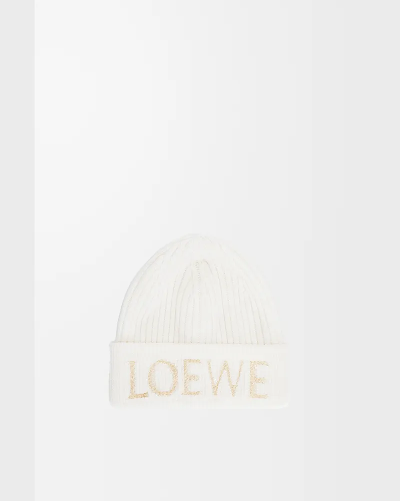 Loewe Loewe Beanie In Wool Mujer White