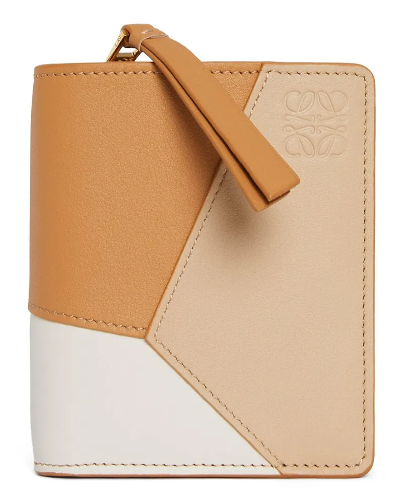 Loewe Luxury Puzzle compact zip wallet in classic calfskin Warm