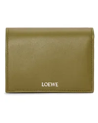 Loewe Luxury Folded wallet in shiny nappa calfskin Olive