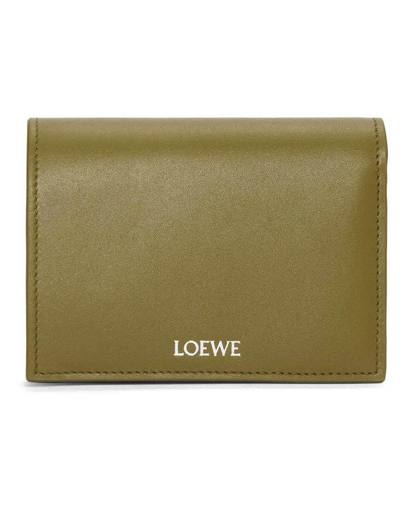 Loewe Luxury Folded wallet in shiny nappa calfskin Olive