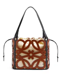 Loewe Luxury Small Anagram cut-out tote in calfskin Tan