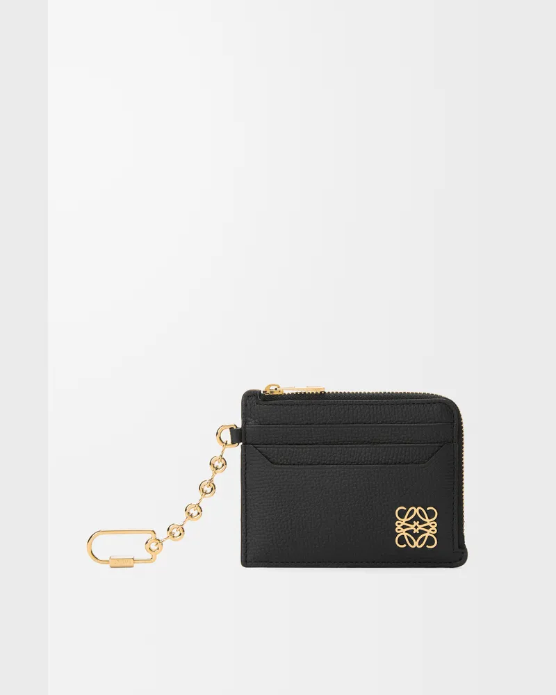 Loewe Anagram Square Coin Cardholder In Pebble Grained Leather skin Mujer Black