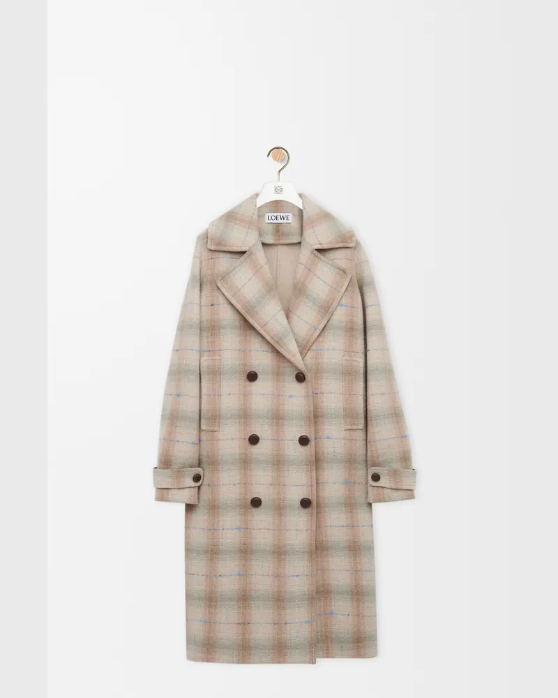 Loewe Coat In Wool And Cashmere Blend Size Mujer Beige