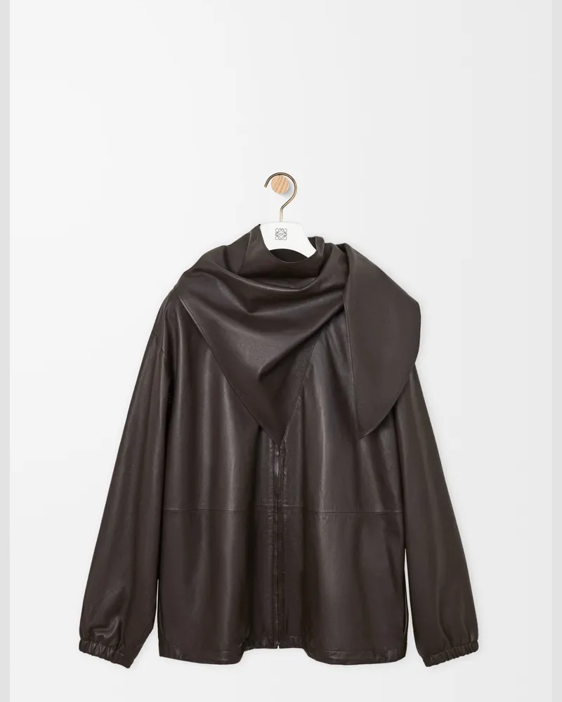 Loewe Scarf Jacket In Nappa Leather skin Size Mujer Dark