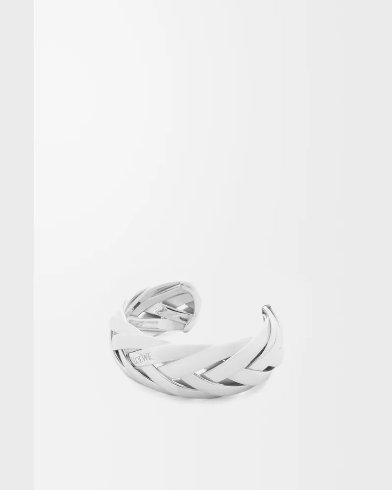 Loewe Large Braided Cuff In Sterling Silver Size Mujer Silver