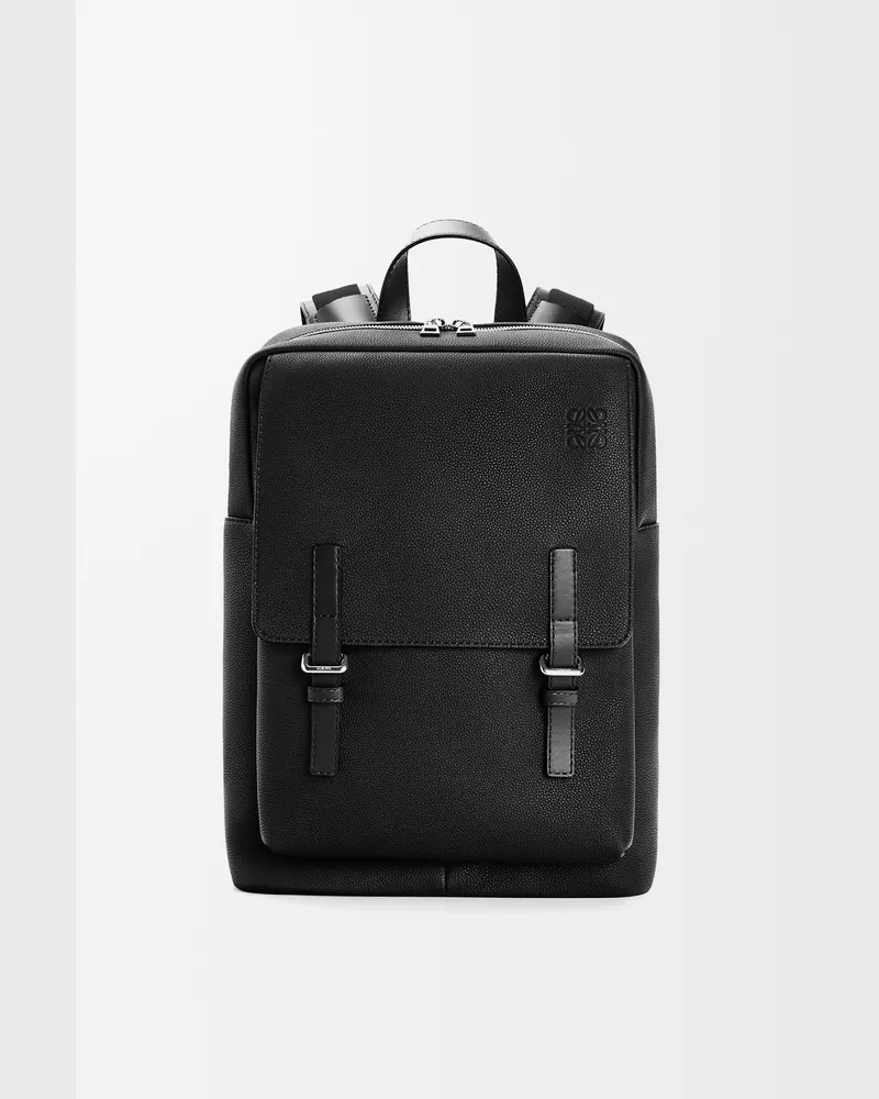 Loewe Military Backpack In Soft Grained Leather skin Hombre Black