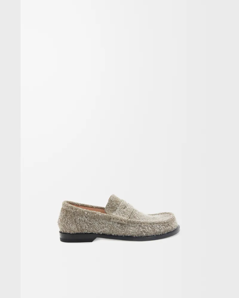 Loewe Campo Loafer In Brushed Suede Size Mujer Khaki