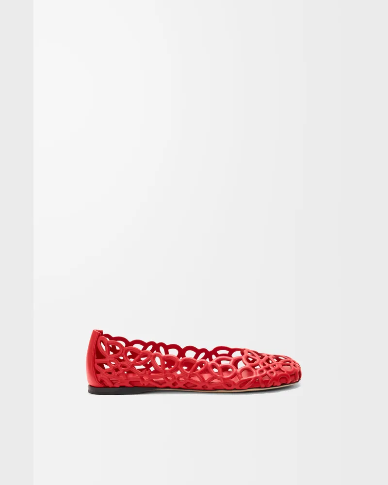 Loewe Petal Anagram Ballerina In Lambskin Size Mujer Red
