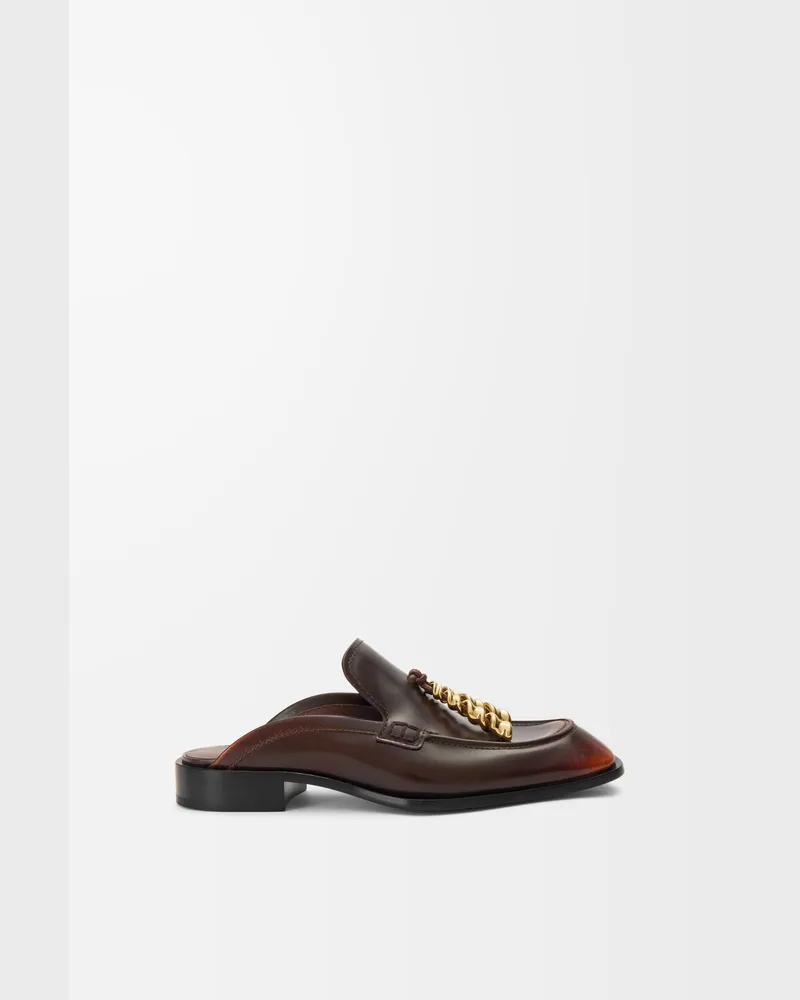 Loewe Edge Loafer Mule In Brushed-off Leather skin Size Mujer Brown