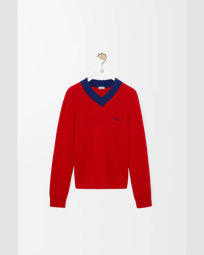 Loewe Sweater In Cotton And Wool Size Mujer Red