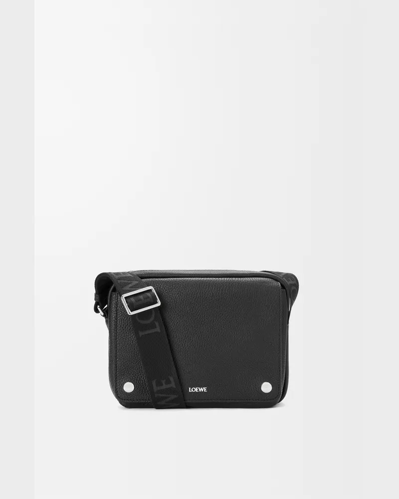 Loewe Medium Pebble Messenger Bag In Supple Grained Leather skin Hombre Black