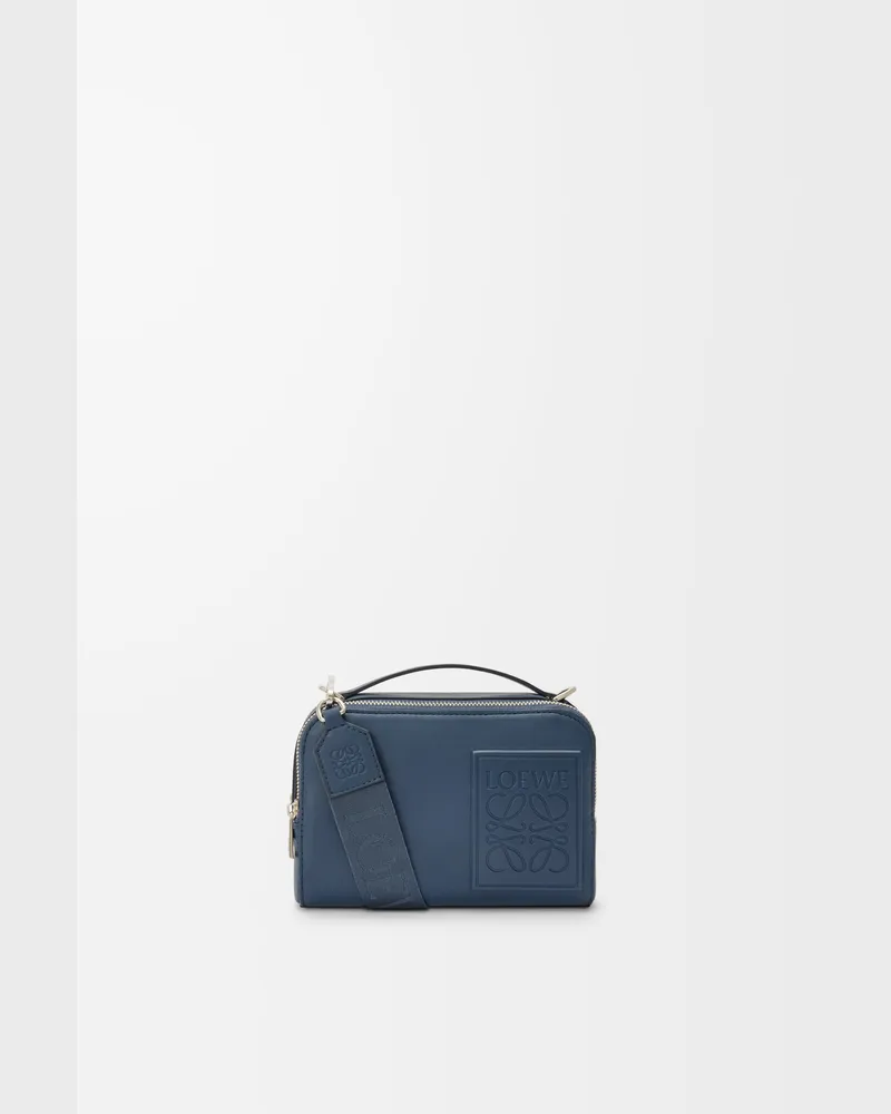 Loewe Mini Crossbody Camera Bag In Satin Leather skin Hombre Indigo