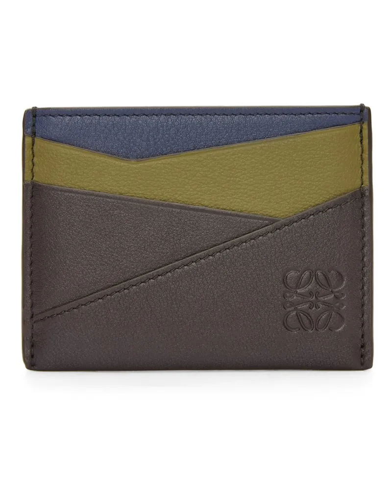 Loewe Luxury Puzzle plain cardholder in classic calfskin Olive