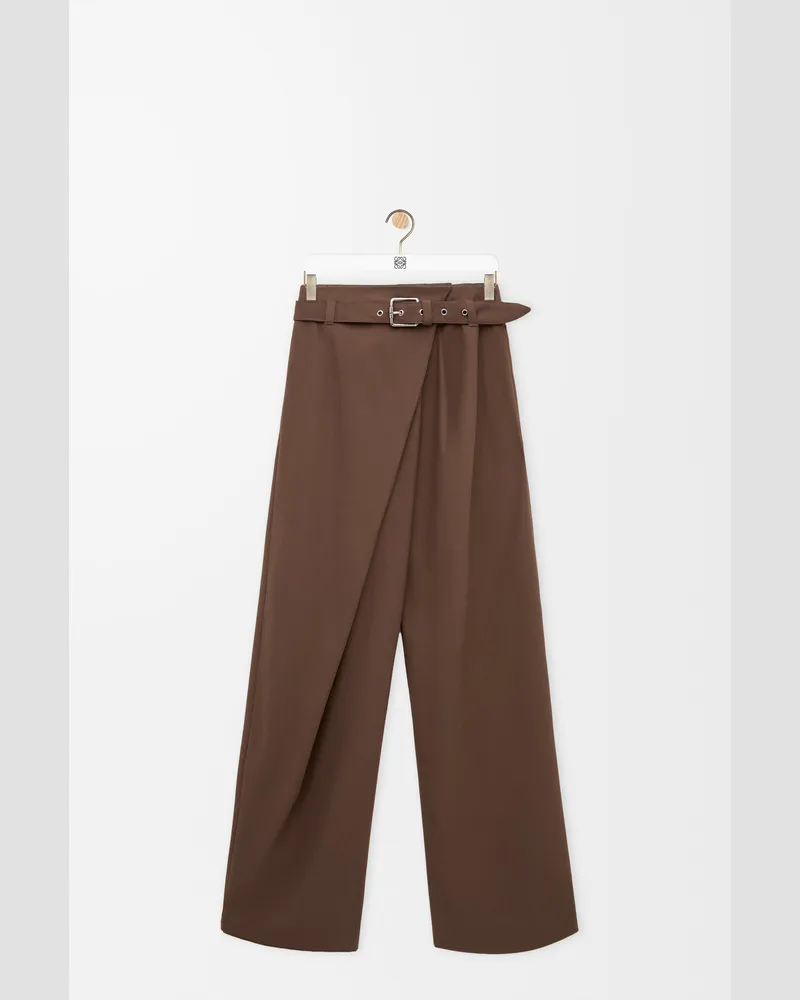 Loewe Trousers In Cotton Size Mujer Brown