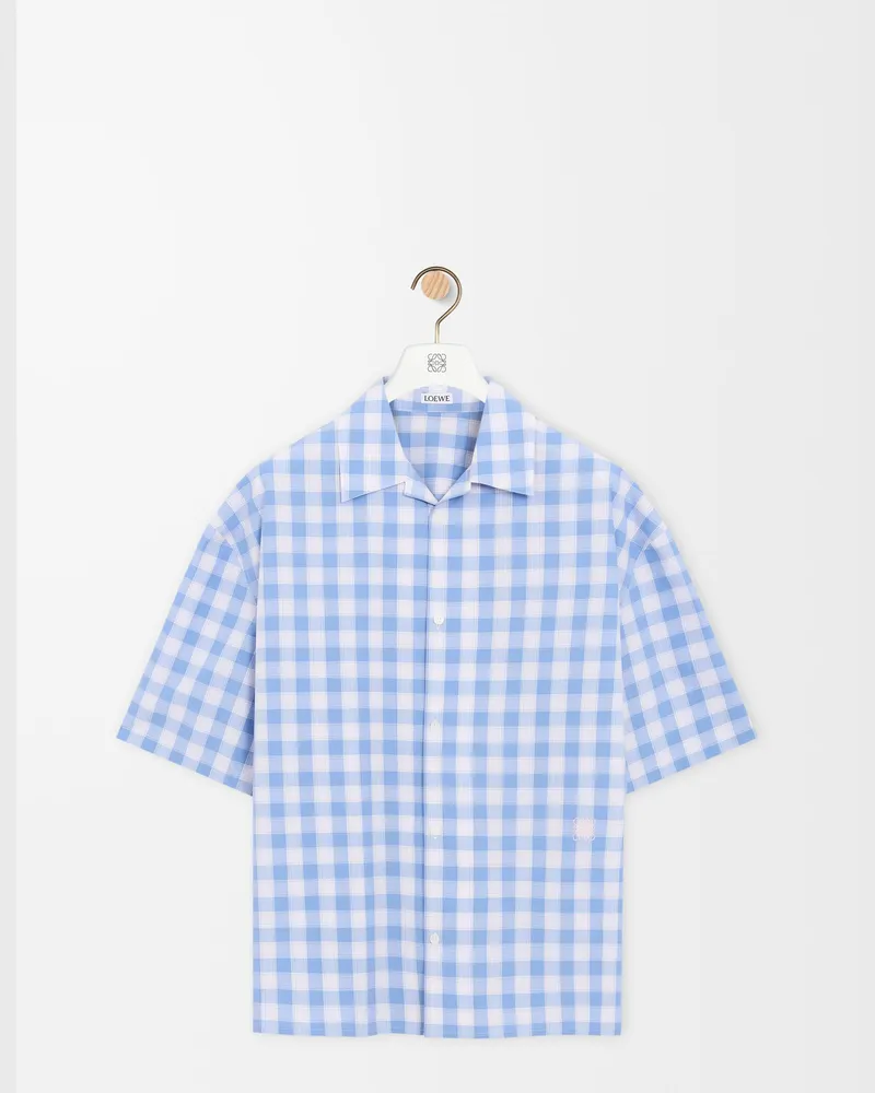 Loewe Short Sleeve Shirt In Cotton Size Hombre Blue